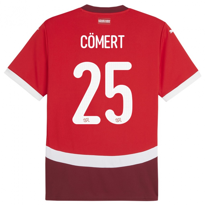 Kinder Schweiz Eray Comert #25 Rot Heimtrikot Trikot 24-26 T-Shirt Österreich