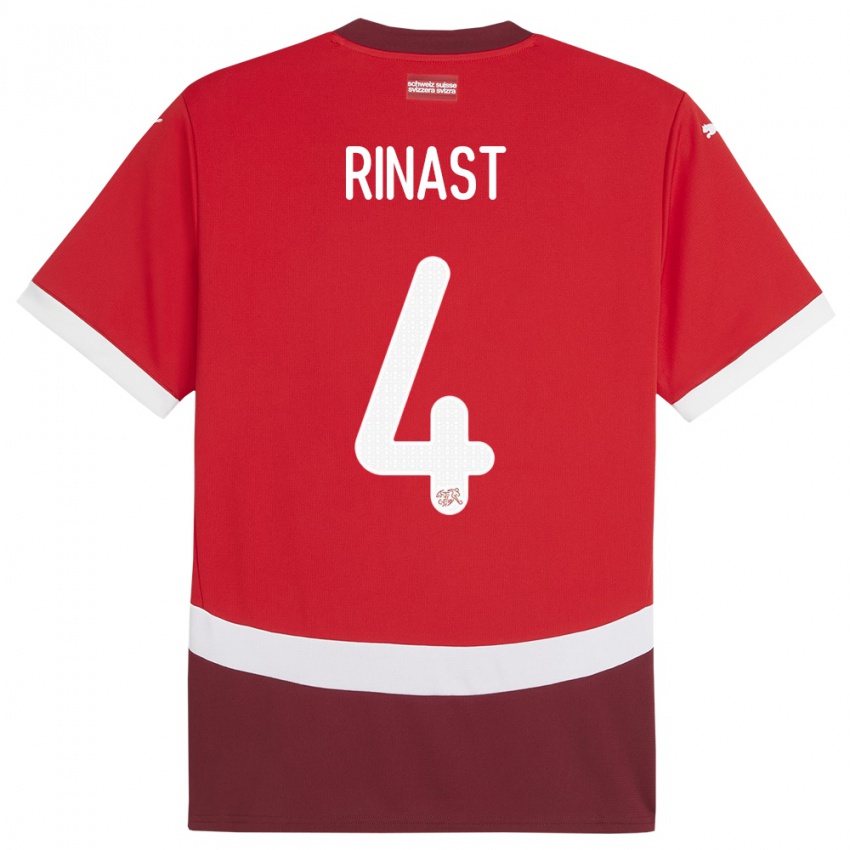 Kinder Schweiz Rachel Rinast #4 Rot Heimtrikot Trikot 24-26 T-Shirt Österreich