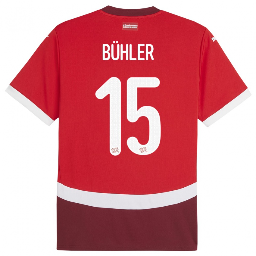 Kinder Schweiz Luana Buhler #15 Rot Heimtrikot Trikot 24-26 T-Shirt Österreich