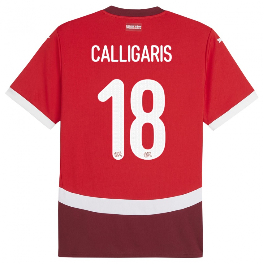 Kinder Schweiz Viola Calligaris #18 Rot Heimtrikot Trikot 24-26 T-Shirt Österreich