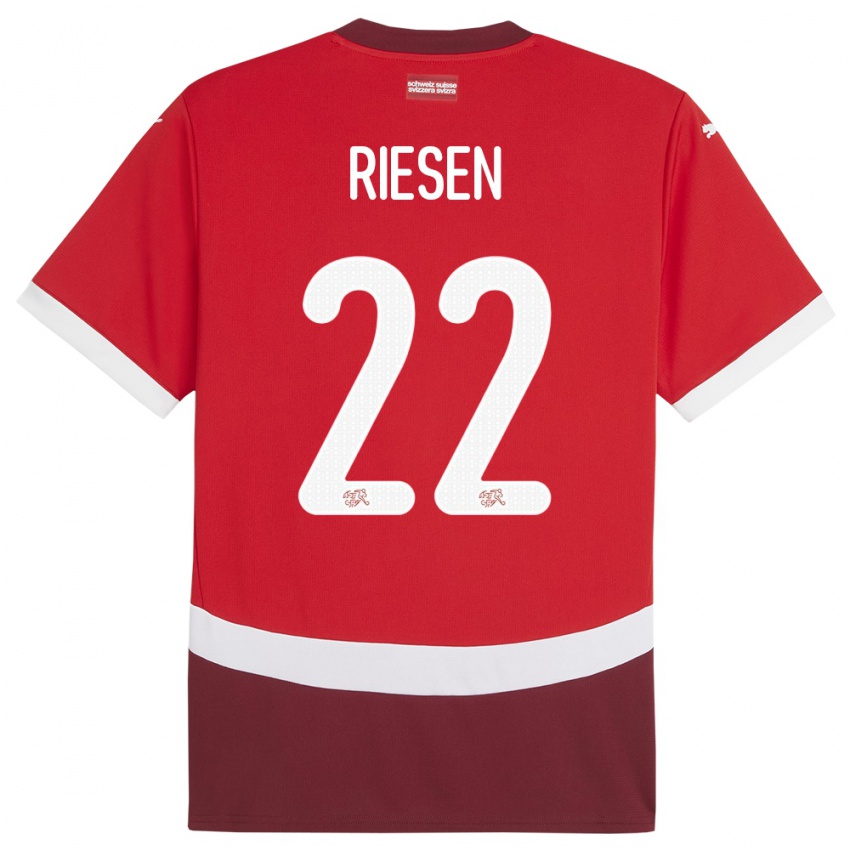 Kinder Schweiz Nadine Riesen #22 Rot Heimtrikot Trikot 24-26 T-Shirt Österreich