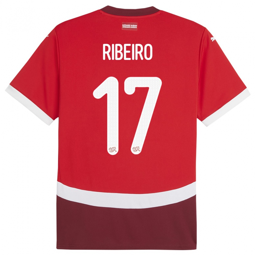 Kinder Schweiz Joel Ribeiro #17 Rot Heimtrikot Trikot 24-26 T-Shirt Österreich