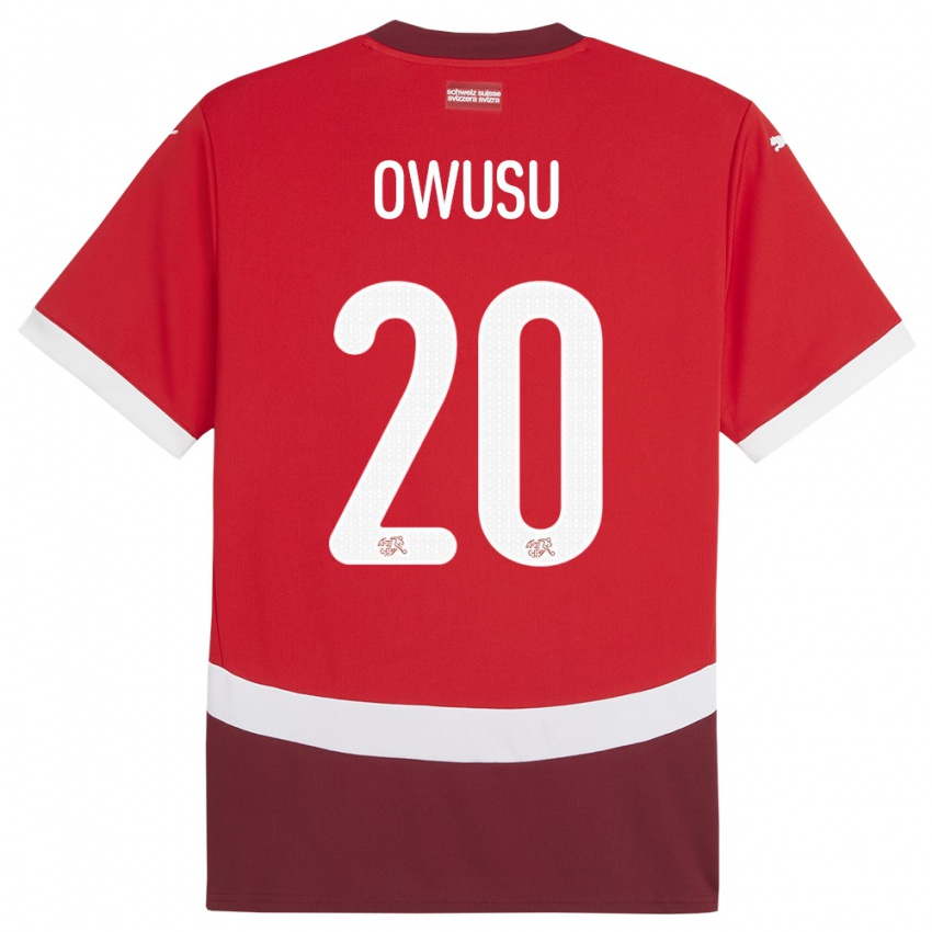 Kinder Schweiz Tyron Owusu #20 Rot Heimtrikot Trikot 24-26 T-Shirt Österreich