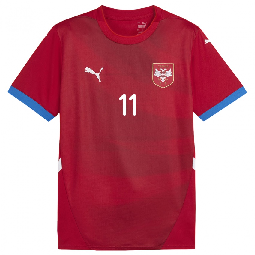 Kinder Serbien Filip Kostic #11 Rot Heimtrikot Trikot 24-26 T-Shirt Österreich