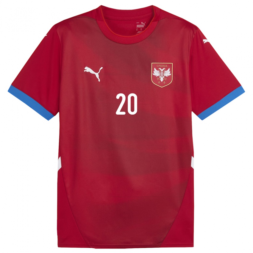 Kinder Serbien Milan Kovacev #20 Rot Heimtrikot Trikot 24-26 T-Shirt Österreich