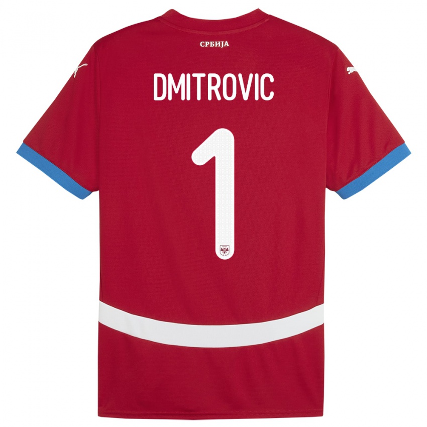 Kinder Serbien Marko Dmitrovic #1 Rot Heimtrikot Trikot 24-26 T-Shirt Österreich