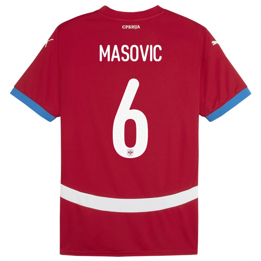 Kinder Serbien Erhan Masovic #6 Rot Heimtrikot Trikot 24-26 T-Shirt Österreich