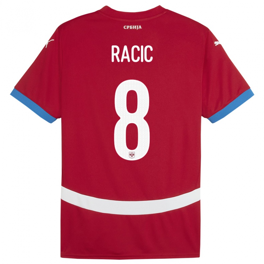 Kinder Serbien Uros Racic #8 Rot Heimtrikot Trikot 24-26 T-Shirt Österreich