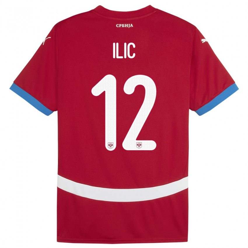 Kinder Serbien Marko Ilic #12 Rot Heimtrikot Trikot 24-26 T-Shirt Österreich