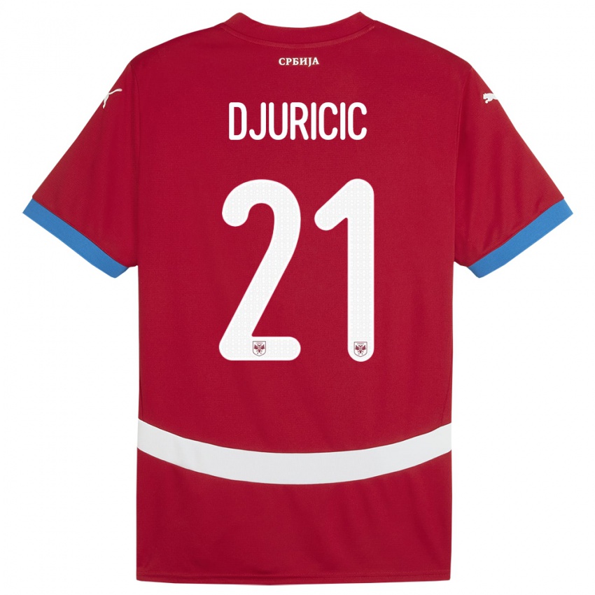 Kinder Serbien Filip Djuricic #21 Rot Heimtrikot Trikot 24-26 T-Shirt Österreich