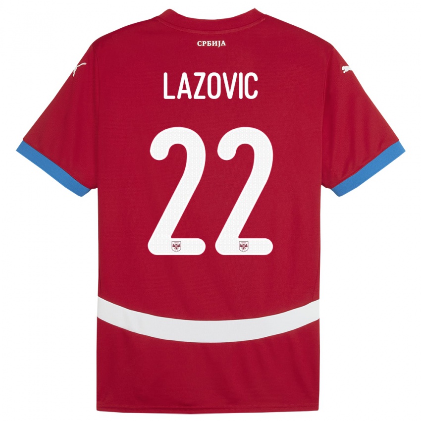 Kinder Serbien Darko Lazovic #22 Rot Heimtrikot Trikot 24-26 T-Shirt Österreich