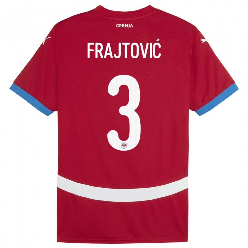 Kinder Serbien Andela Frajtovic #3 Rot Heimtrikot Trikot 24-26 T-Shirt Österreich