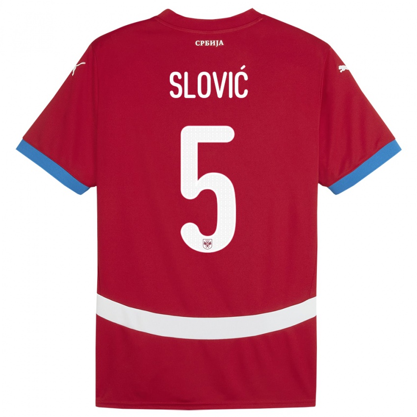 Kinder Serbien Violeta Slovic #5 Rot Heimtrikot Trikot 24-26 T-Shirt Österreich