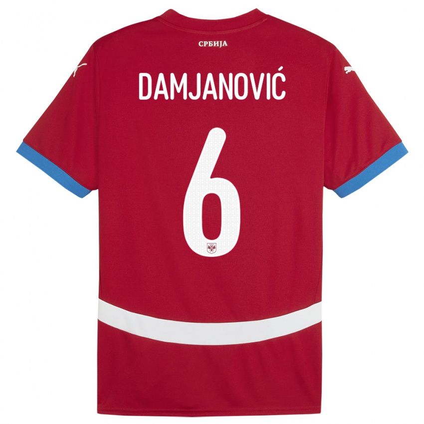 Kinder Serbien Nevena Damjanovic #6 Rot Heimtrikot Trikot 24-26 T-Shirt Österreich