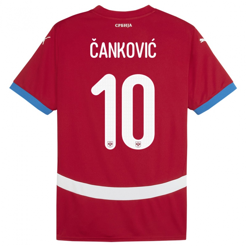 Kinder Serbien Jelena Cankovic #10 Rot Heimtrikot Trikot 24-26 T-Shirt Österreich