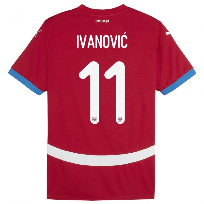 Kinder Serbien Miljana Ivanovic #11 Rot Heimtrikot Trikot 24-26 T-Shirt Österreich