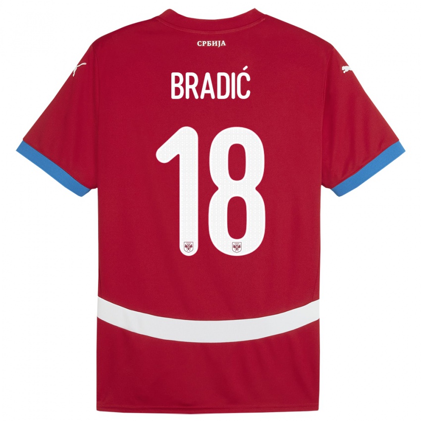 Kinder Serbien Biljana Bradic #18 Rot Heimtrikot Trikot 24-26 T-Shirt Österreich