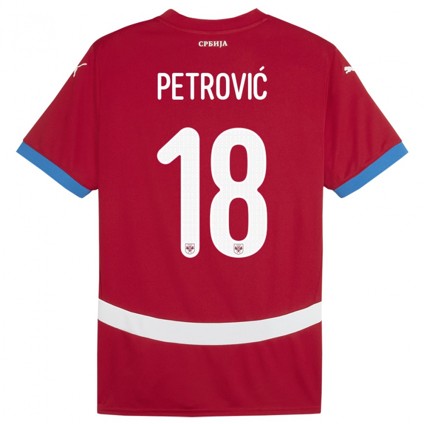 Kinder Serbien Emilija Petrovic #18 Rot Heimtrikot Trikot 24-26 T-Shirt Österreich