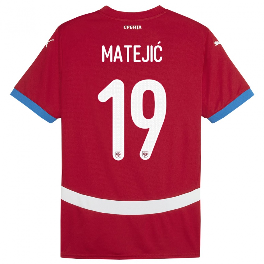 Kinder Serbien Nina Matejic #19 Rot Heimtrikot Trikot 24-26 T-Shirt Österreich