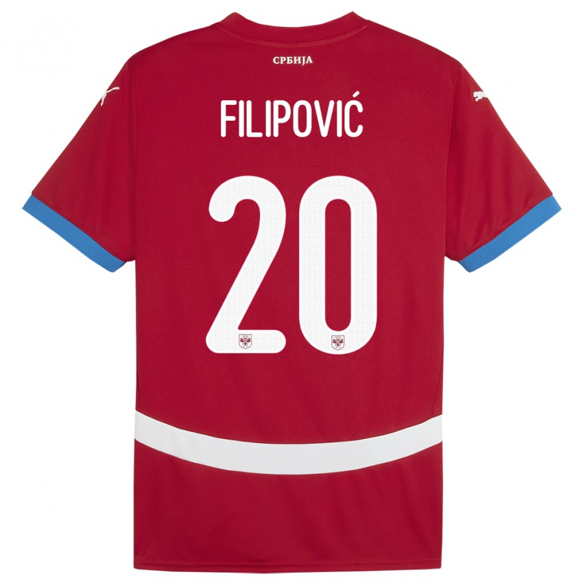 Kinder Serbien Tijana Filipovic #20 Rot Heimtrikot Trikot 24-26 T-Shirt Österreich