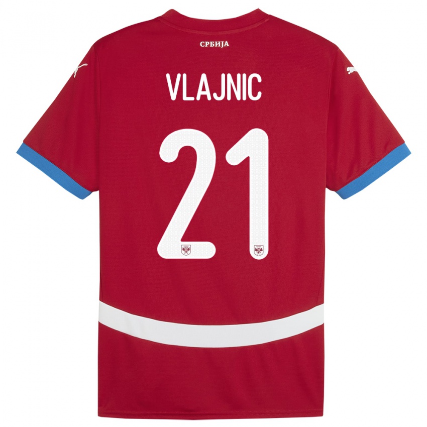 Kinder Serbien Tyla Jay Vlajnic #21 Rot Heimtrikot Trikot 24-26 T-Shirt Österreich