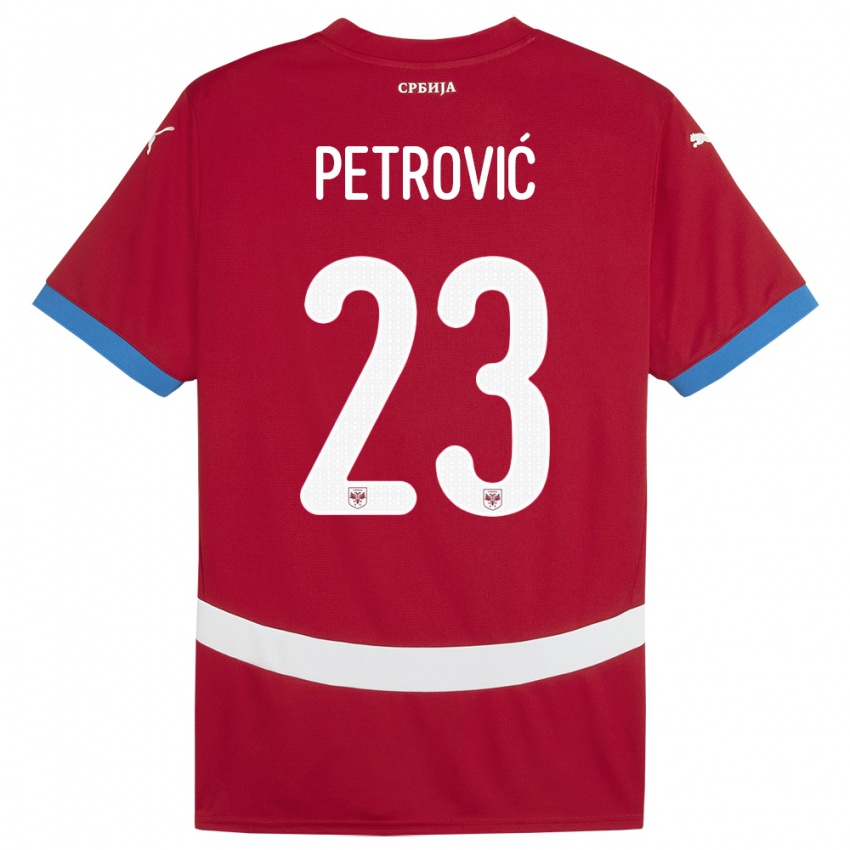 Kinder Serbien Jovana Petrovic #23 Rot Heimtrikot Trikot 24-26 T-Shirt Österreich