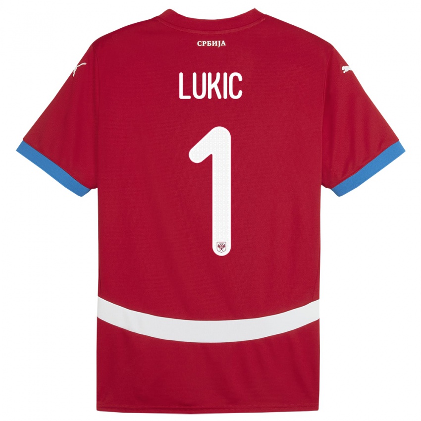 Kinder Serbien Ognjen Lukic #1 Rot Heimtrikot Trikot 24-26 T-Shirt Österreich