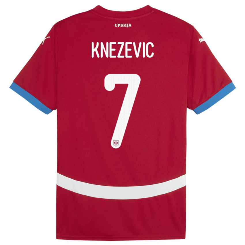 Kinder Serbien Nikola Knezevic #7 Rot Heimtrikot Trikot 24-26 T-Shirt Österreich