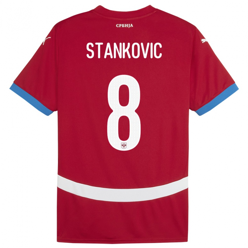 Kinder Serbien Nikola Stankovic #8 Rot Heimtrikot Trikot 24-26 T-Shirt Österreich