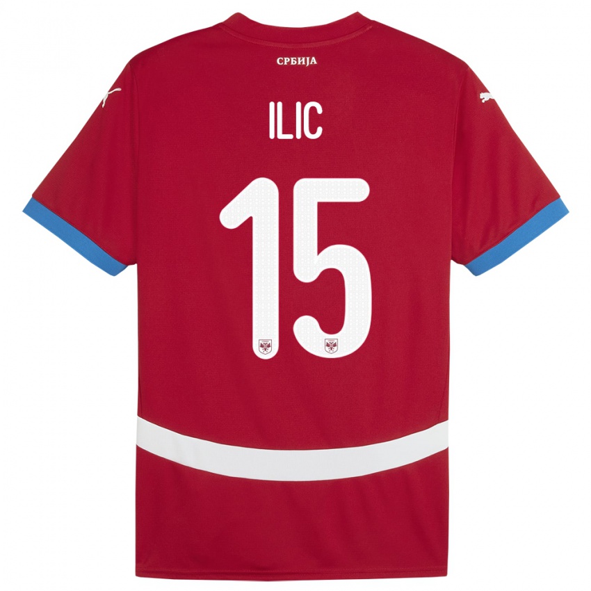 Kinder Serbien Mihajlo Ilic #15 Rot Heimtrikot Trikot 24-26 T-Shirt Österreich