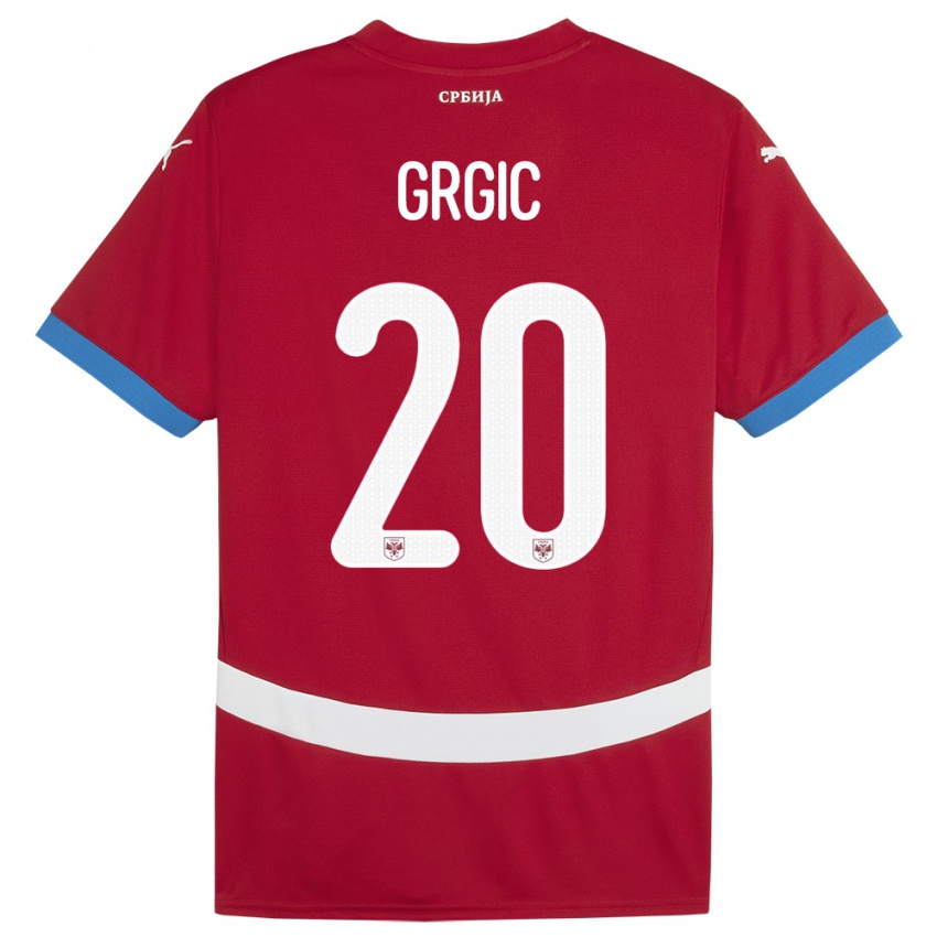 Kinder Serbien Dario Grgic #20 Rot Heimtrikot Trikot 24-26 T-Shirt Österreich