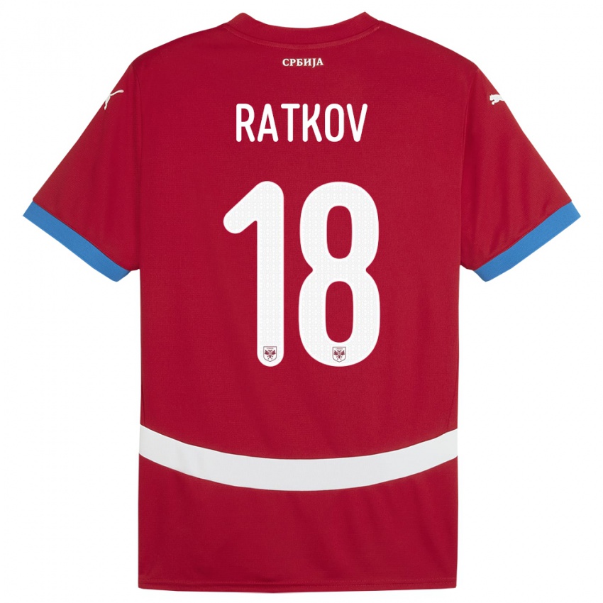 Kinder Serbien Petar Ratkov #18 Rot Heimtrikot Trikot 24-26 T-Shirt Österreich