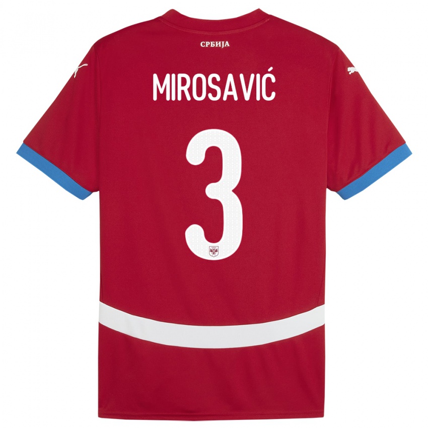 Kinder Serbien Veljko Mirosavic #3 Rot Heimtrikot Trikot 24-26 T-Shirt Österreich