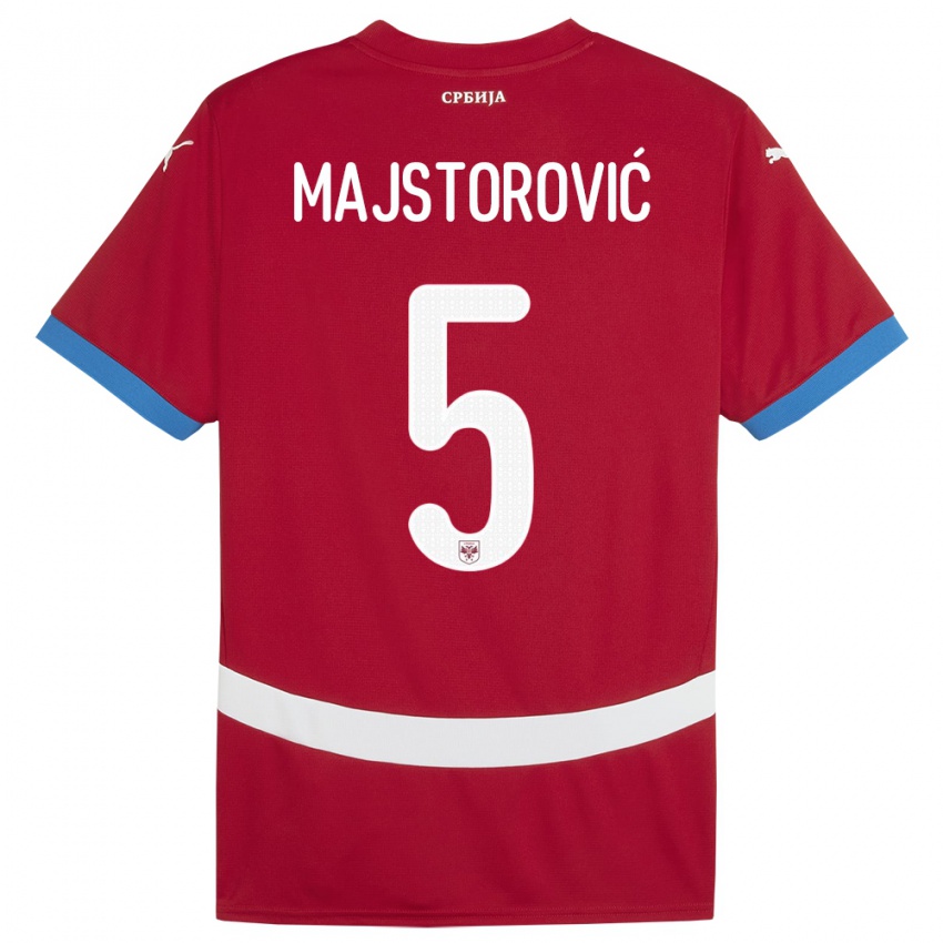 Kinder Serbien Milan Majstorovic #5 Rot Heimtrikot Trikot 24-26 T-Shirt Österreich