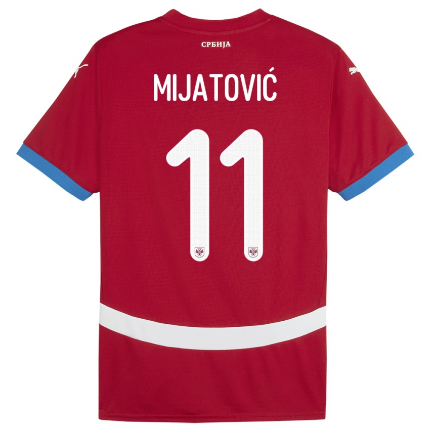 Kinder Serbien Jovan Mijatovic #11 Rot Heimtrikot Trikot 24-26 T-Shirt Österreich