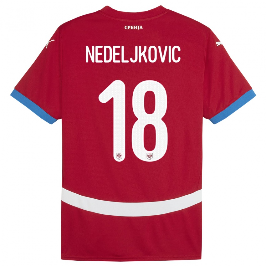 Kinder Serbien Kosta Nedeljkovic #18 Rot Heimtrikot Trikot 24-26 T-Shirt Österreich