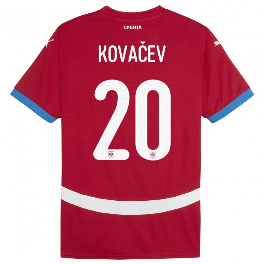 Kinder Serbien Milan Kovacev #20 Rot Heimtrikot Trikot 24-26 T-Shirt Österreich