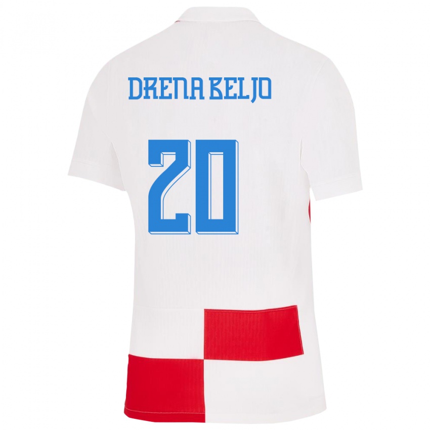 Kinder Kroatien Dion Drena Beljo #20 Weiß Rot Heimtrikot Trikot 24-26 T-Shirt Österreich