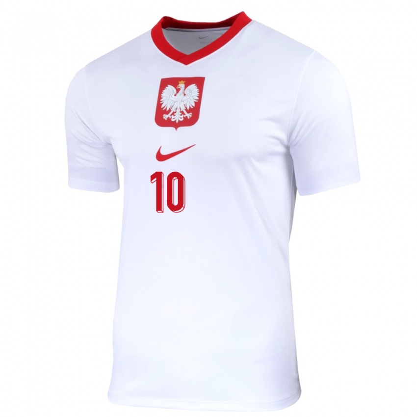 Kinder Polen Grzegorz Krychowiak #10 Weiß Heimtrikot Trikot 24-26 T-Shirt Österreich