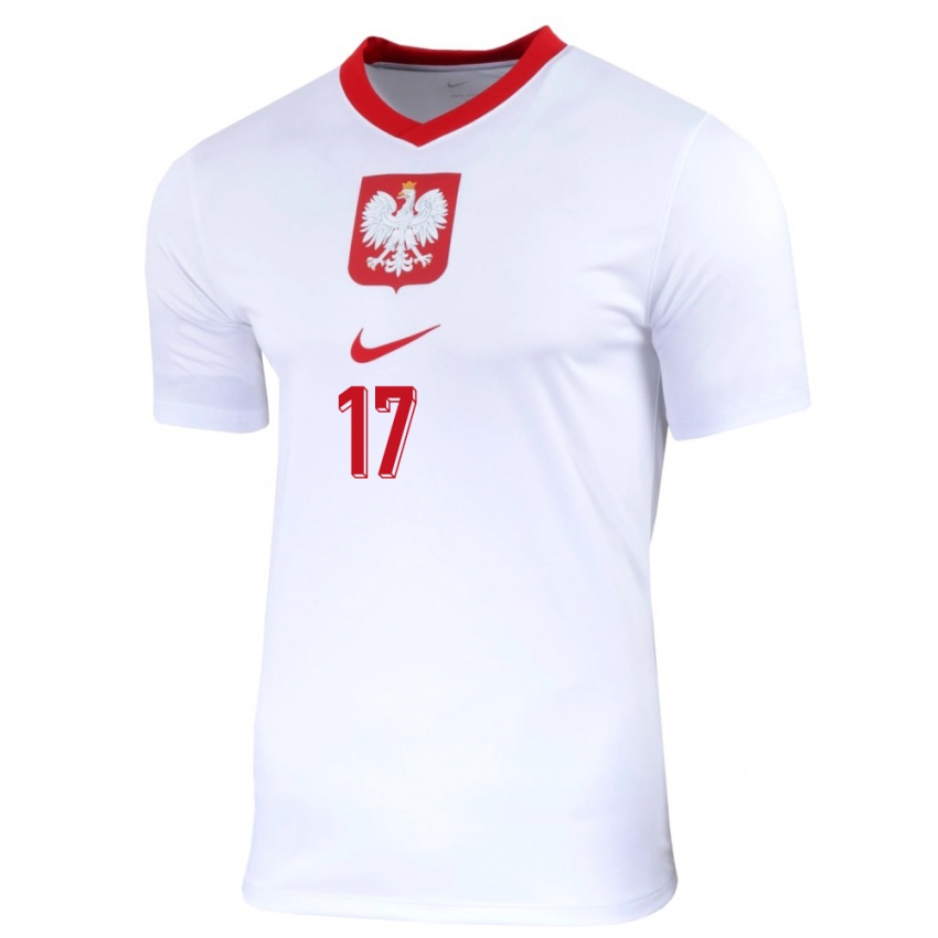 Kinder Polen Mike Huras #17 Weiß Heimtrikot Trikot 24-26 T-Shirt Österreich