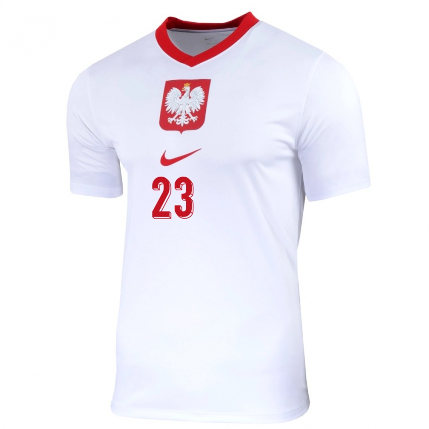 Kinder Polen Krzysztof Piatek #23 Weiß Heimtrikot Trikot 24-26 T-Shirt Österreich