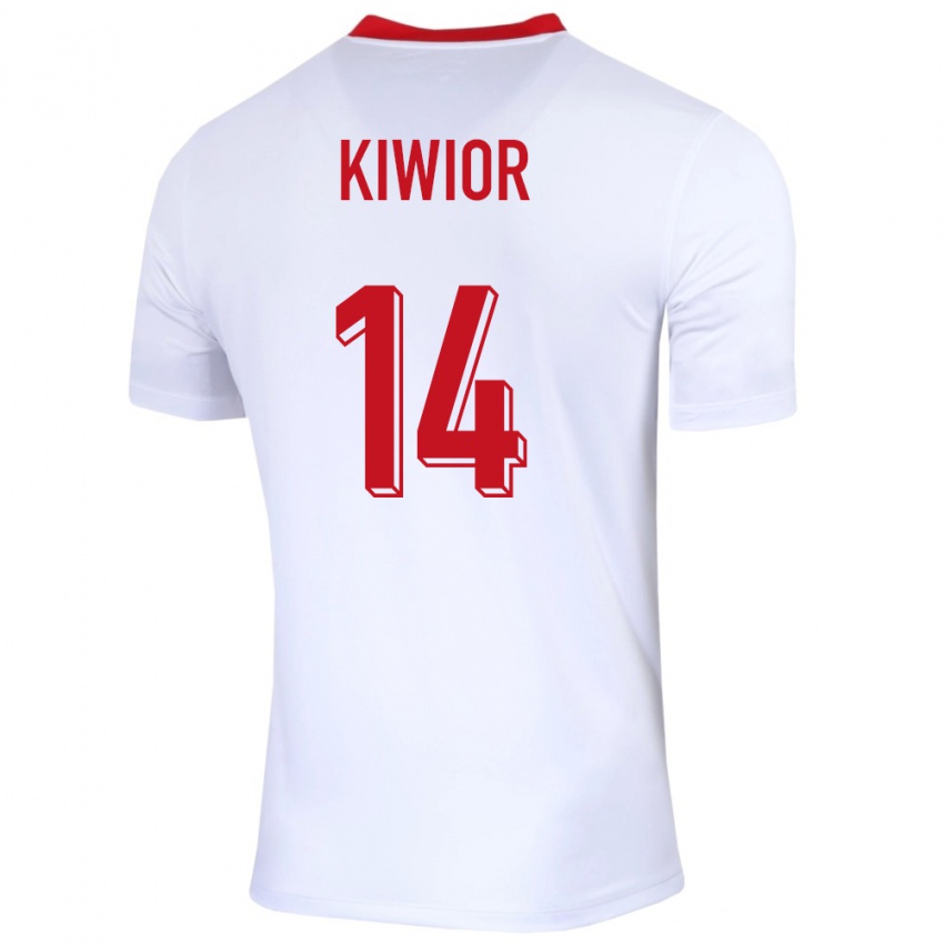 Kinder Polen Jakub Kiwior #14 Weiß Heimtrikot Trikot 24-26 T-Shirt Österreich