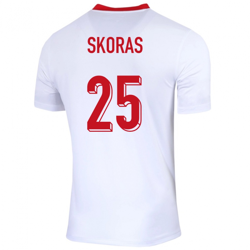 Kinder Polen Michal Skoras #25 Weiß Heimtrikot Trikot 24-26 T-Shirt Österreich