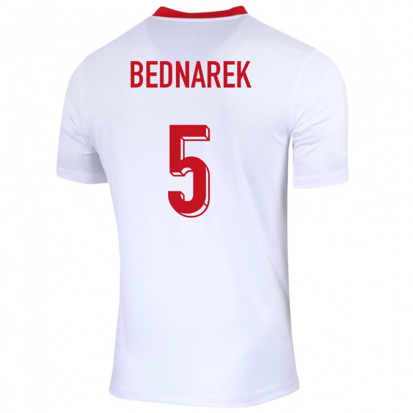 Kinder Polen Jan Bednarek #5 Weiß Heimtrikot Trikot 24-26 T-Shirt Österreich