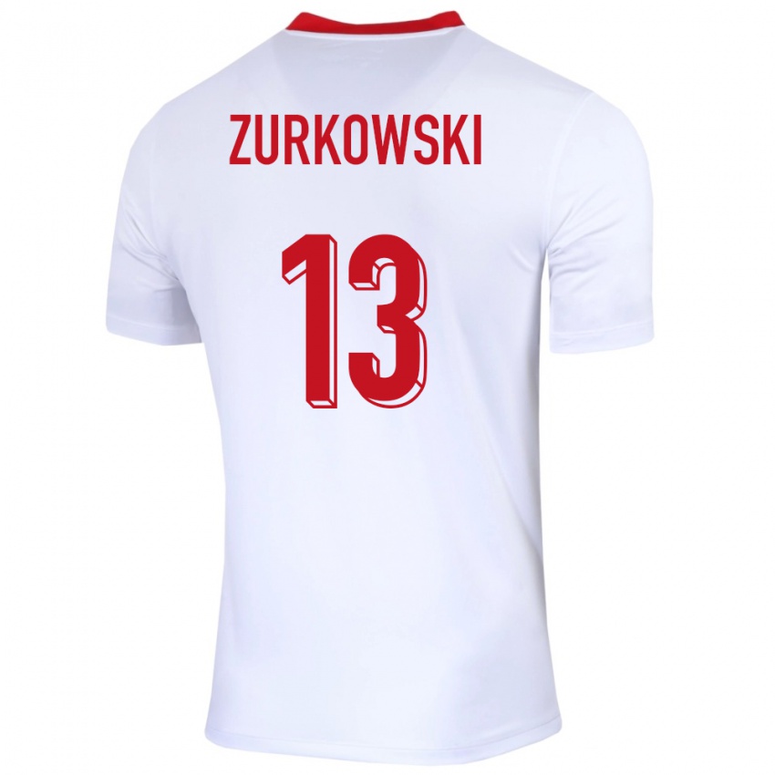 Kinder Polen Szymon Zurkowski #13 Weiß Heimtrikot Trikot 24-26 T-Shirt Österreich