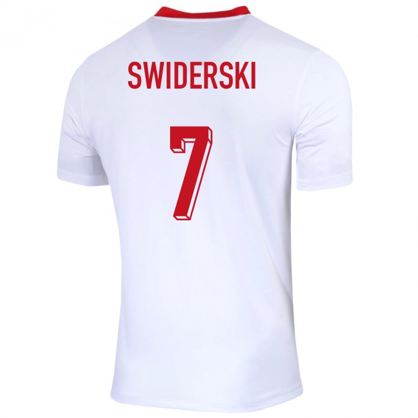 Kinder Polen Karol Swiderski #7 Weiß Heimtrikot Trikot 24-26 T-Shirt Österreich