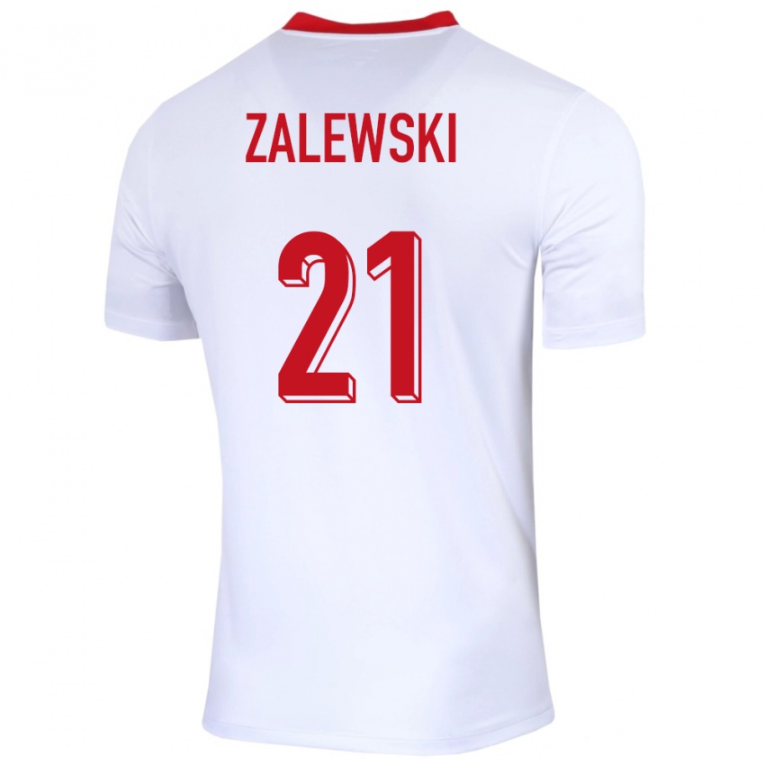 Kinder Polen Nicola Zalewski #21 Weiß Heimtrikot Trikot 24-26 T-Shirt Österreich