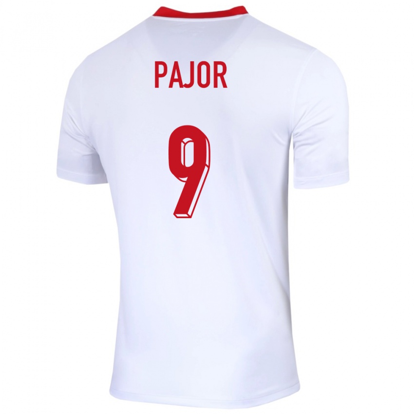 Kinder Polen Ewa Pajor #9 Weiß Heimtrikot Trikot 24-26 T-Shirt Österreich