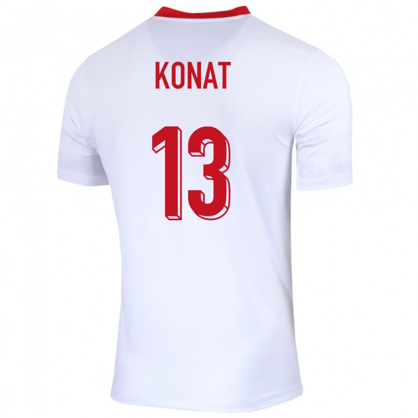 Kinder Polen Katarzyna Konat #13 Weiß Heimtrikot Trikot 24-26 T-Shirt Österreich