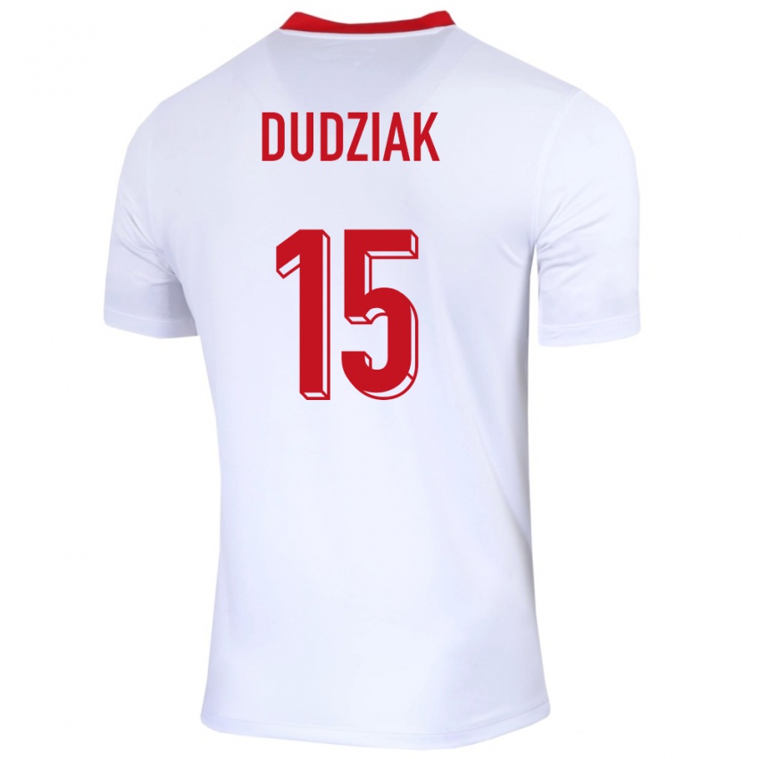 Kinder Polen Aleksandra Dudziak #15 Weiß Heimtrikot Trikot 24-26 T-Shirt Österreich